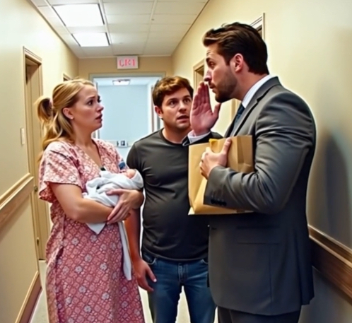 I’d just given birth when I ran into my ex-husband in the hospital hallway. “Congratulations,” he said—then froze at the sight of my new husband. Moments later, my phone buzzed with a message from him: “Leave him. You don’t know who that man really is…” I’d just given birth, exhausted, when I started down the hospital hallway and saw a man walking toward me. My heart almost stopped. It was Michael. My ex-husband. “Rachel,” he said, his expression as shocked as mine. “What are you doing here?” We stood there, staring at each other after five years. “I just had a baby,” I said, my voice shaking. “Congratulations,” he answered. Just then, the elevator doors opened. I turned to see David, my husband, walking toward us, carrying shopping bags. “David, you’re back,” I said, a wave of relief washing over me. He smiled at me. “Sorry I’m late, but I got all your favorite things.” I started to walk toward him, but I heard Michael mutter something behind me. When I turned, Michael’s eyes were fixed on David. And in the next moment, his face changed. The blood drained from it, turning it deathly pale. His eyes widened as if he were seeing a ghost. “You,” Michael said in a trembling voice. “Why are you here?” I was completely confused. “Michael, what’s wrong? Do you know David?” David slowly approached Michael, his expression calm but with a coldness I’d never seen before. “It’s been a while, Michael.” Michael was visibly trembling. “You… are you with Rachel?” “That’s right,” David answered, a faint, chilling smile on his lips. “Rachel is my wife. Our son was just born.” The color completely drained from Michael’s face. He said nothing, just stared at David, raw fear in his eyes. A moment later, he turned and ran as if his life depended on it. Minutes later, my phone buzzed. A message from Michael. Leave him. You don’t know who that man really is…